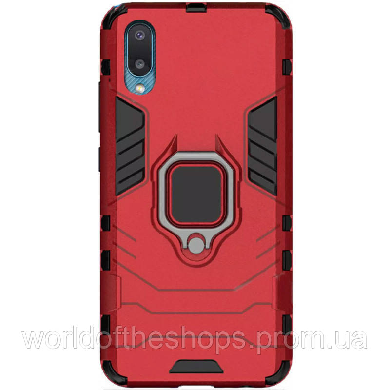 

Ударопрочный чехол Transformer Ring for Magnet для Samsung Galaxy A02, Красный / dante red