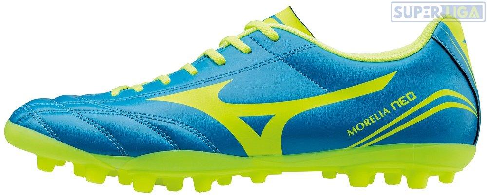 

Бутсы футбольные Mizuno Morelia NEO CL AG (P1GA1658-44), Голубой;салатовый