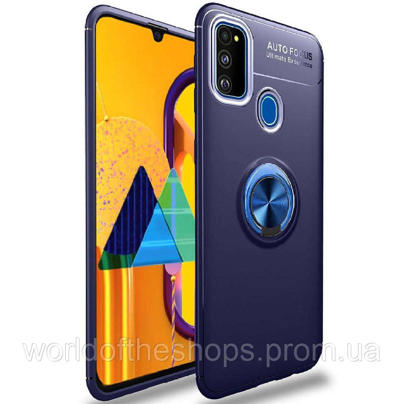 

TPU чехол Deen ColorRing под магнитный держатель (opp) для Samsung Galaxy M30s / M21, Синий / синий