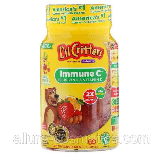 

Витамин С с цинком и витамином D L'il Critters Immune C 60 жевательных таблеток