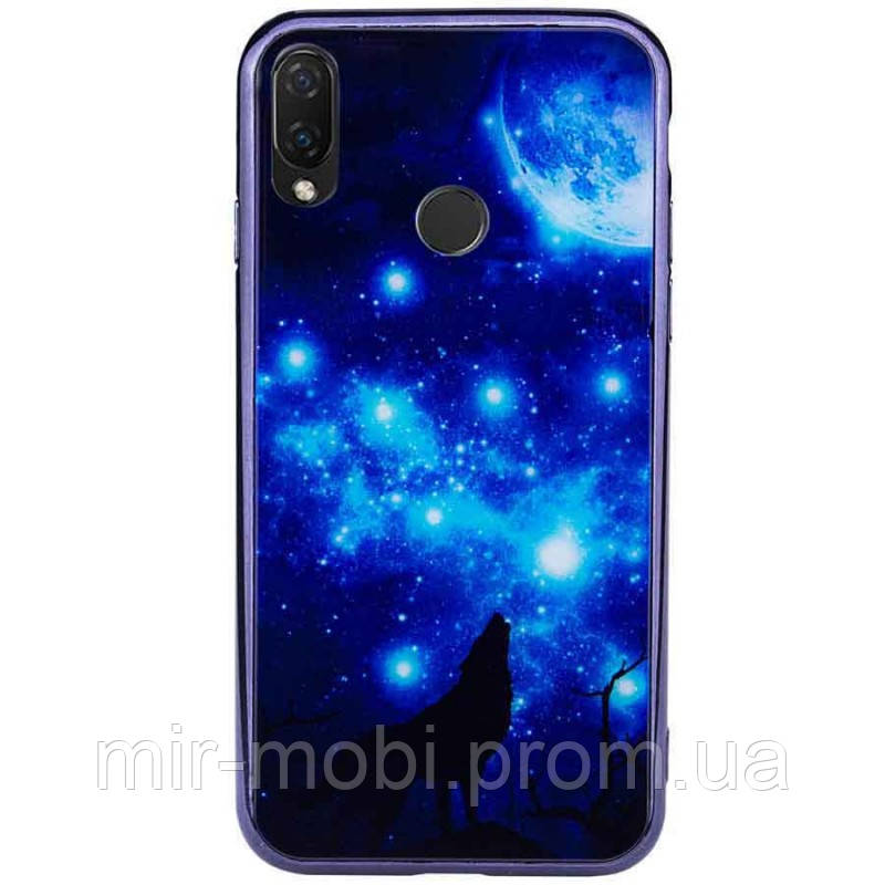 

TPU+Glass чехол Fantasy с глянцевыми торцами для Xiaomi Redmi 7, Лунная ночь