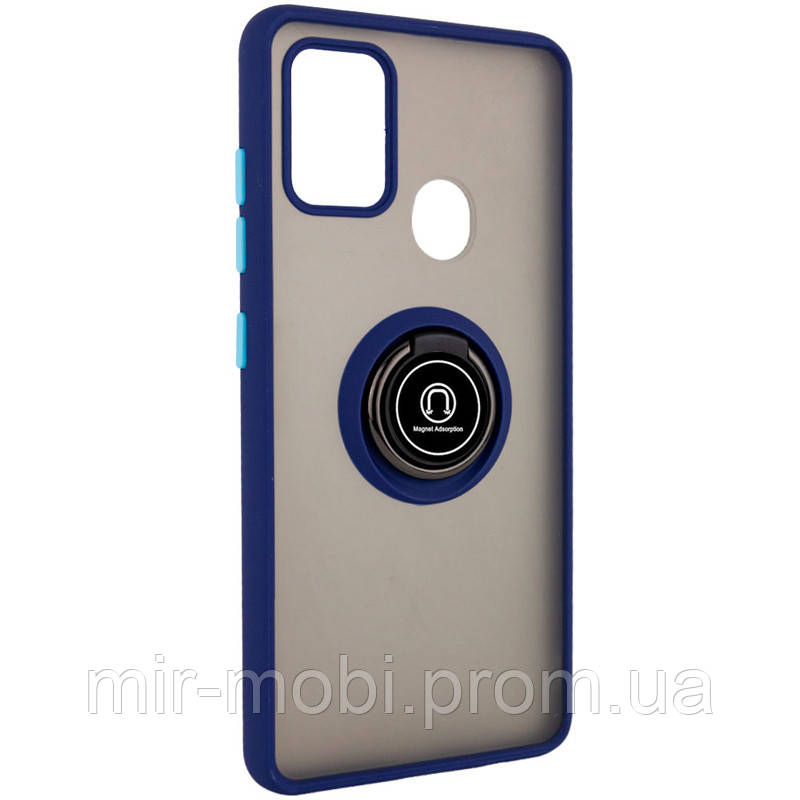 

TPU+PC чехол Deen ColorEdgingRing for Magnet для Samsung Galaxy A21s, Синий