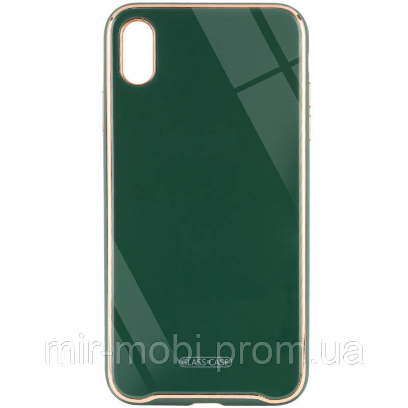 

TPU+Glass чехол Venezia для Apple iPhone XS Max (6.5"), Зеленый / dark green