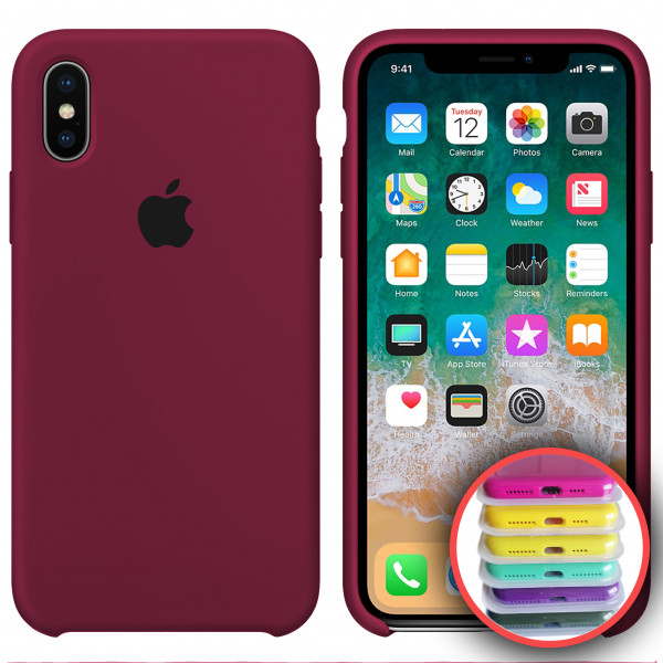 

Silicone Case Full for iPhone XS Max (52) marsala