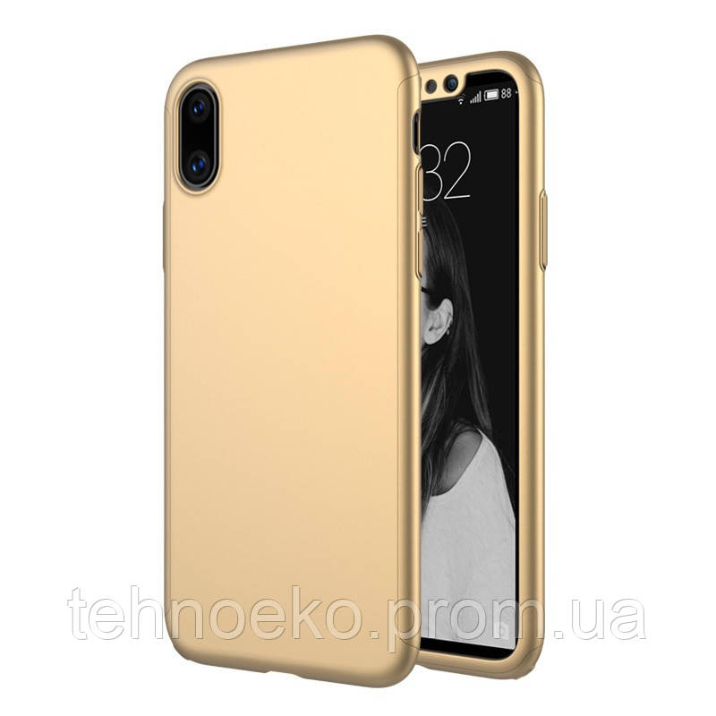 

Чехол MakeF + стекло на iPhone X Gold HbP050440, КОД: 1356240