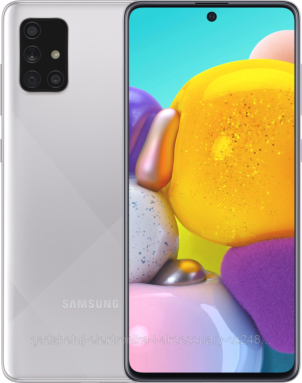 

Смартфон Samsung Galaxy A71 (A715F) 6/128GB Dual SIM Metallic Silver, Серебристый [ metallic silver ]