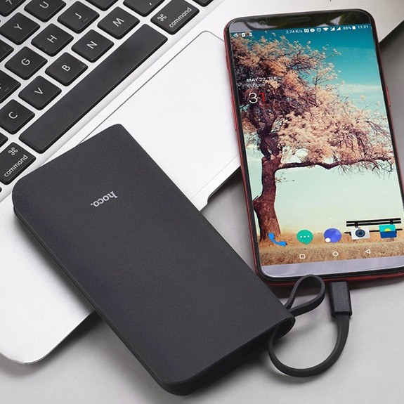 

Портативная батарея УМБ Power Bank 10000mAh HOCO J25 1USB повер банк + встроенный кабель Micro-USB Черный