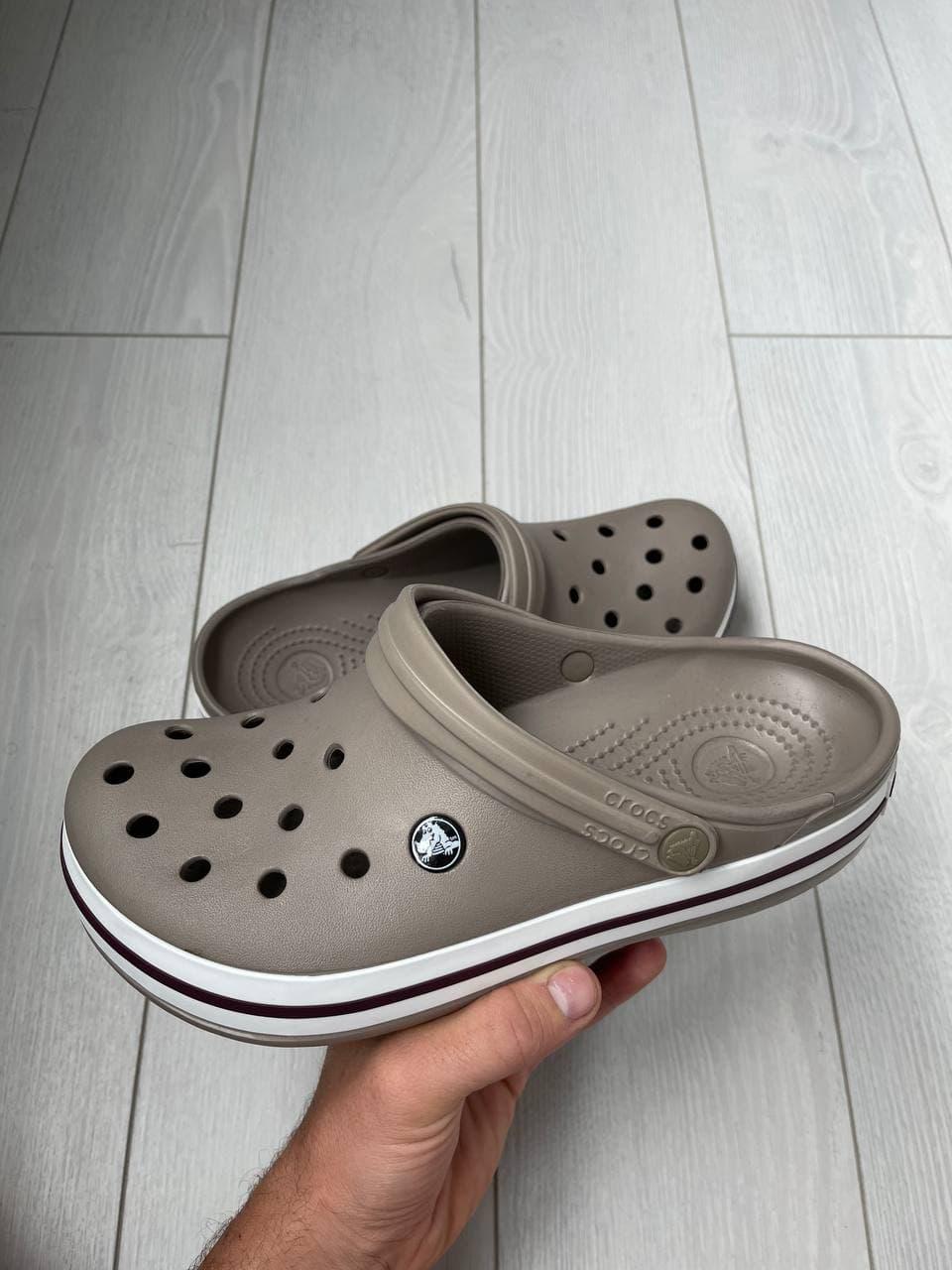 

Кроксы мужские хаки летние шлепанцы Crocs Crocband Haki