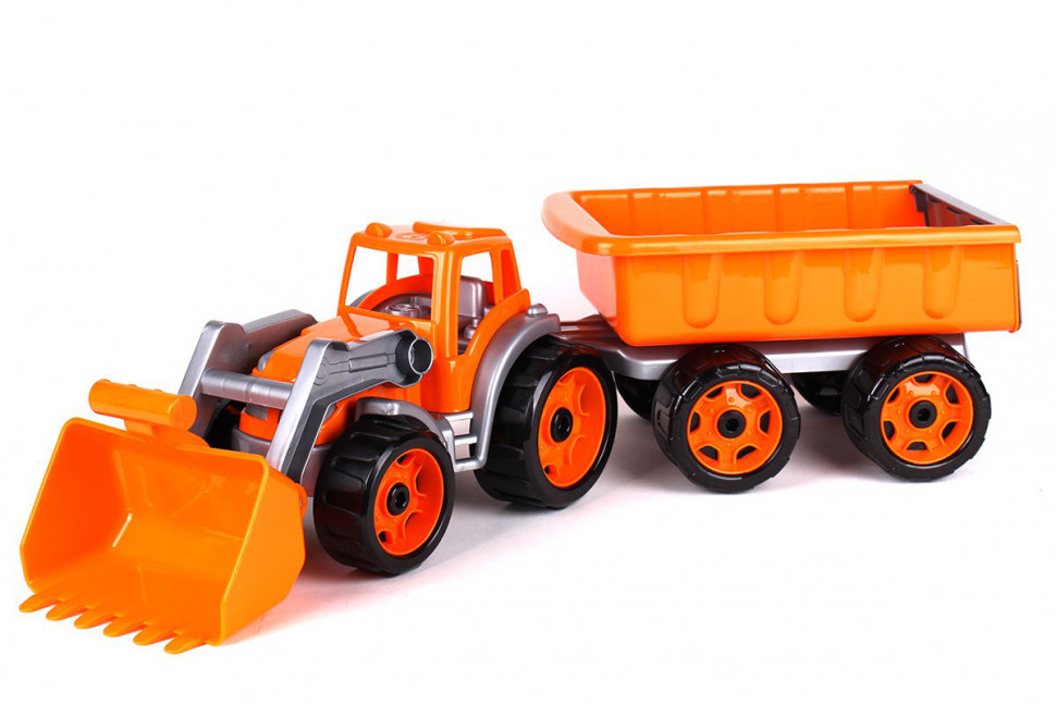 

Игрушечный трактор с ковшом и прицепом 3688TXK, 2 цвета (Оранжевый)