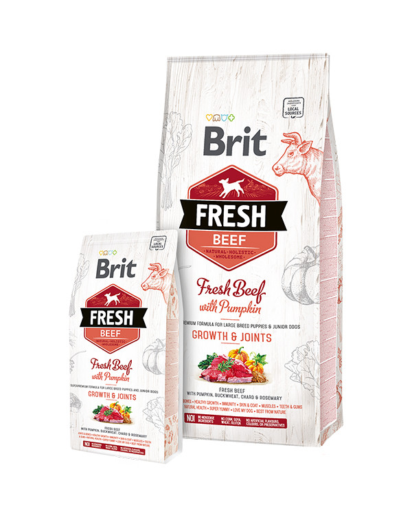 

Brit Fresh Beef with Pumpkin Puppy Large Bones & Joints 12 кг 2.5 кг