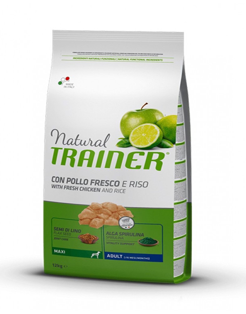 

Natural Trainer Con Pollo Fresco, Riso & Aloe Vera Adult Maxi 3 кг 12 кг