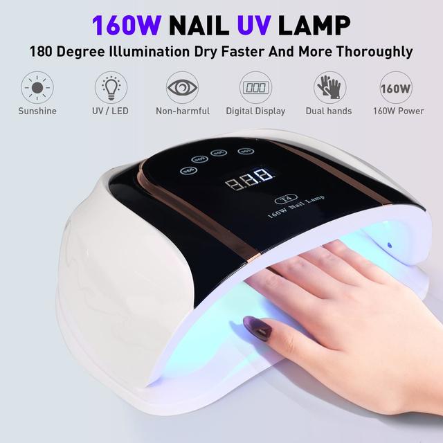 Ультрафиолетовая LED лампа SUN T4 160 Вт для сушки гель-лака, геля, белая