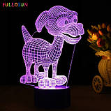 3D светильник, "Собачка" классные подарки, подарки для детей, детские подарки, фото 3