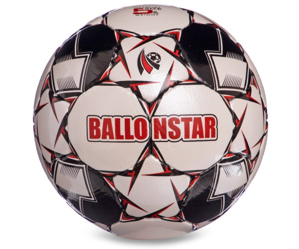 

М'яч футбольний №5 Crystal Ballonstar білий-чорний-червоний, код: FB-2369-S52