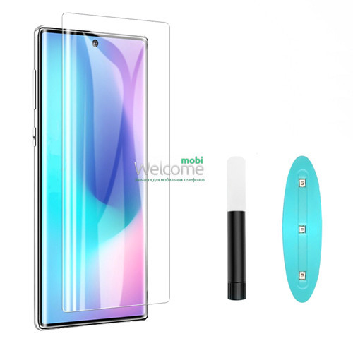 

Стекло Samsung N975 Galaxy Note 10 Plus (0.25 мм, 3D, прозрачное) в комплекте с UV клеем и лампой