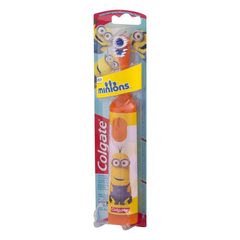 

Электрическая детская зубная щетка на батарейках "Colgate" Minions Миньон несъёмная насадка TP0022-3