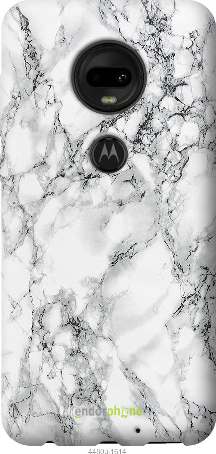 

Чехол на Motorola Moto G7 Мрамор белый "4480u-1614-8094", Черный