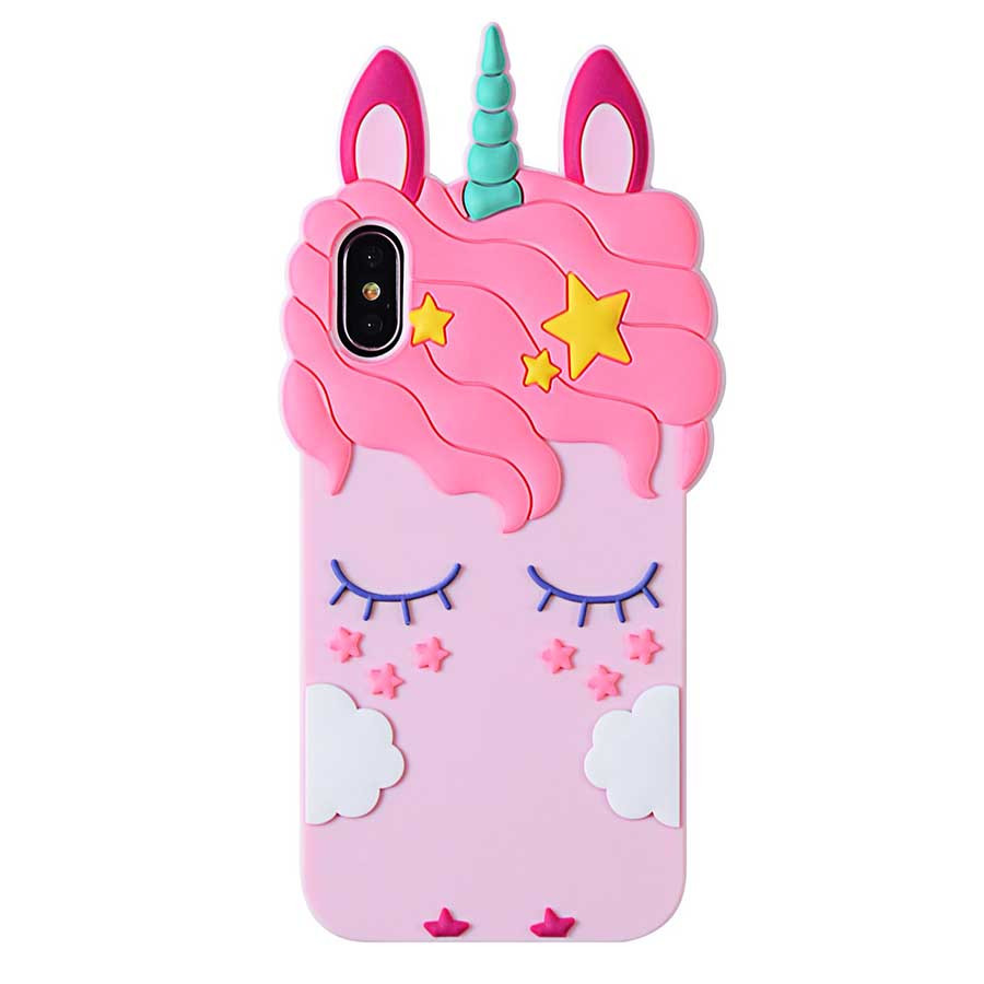 

Силиконовая накладка 3D Little Unicorn для Apple iPhone X (5.8"), Розовый