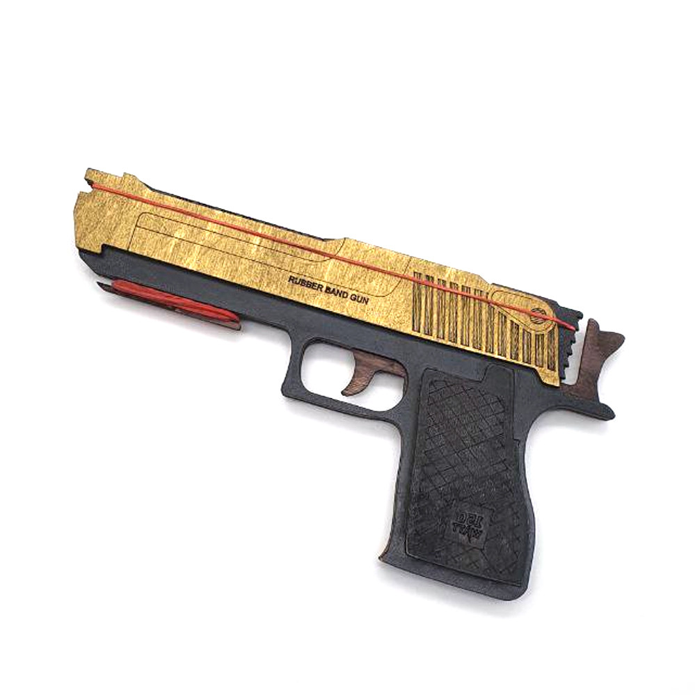 

Пистолет-Резинкострел Деревянный Игрушечный Пистолет стреляющий резинками