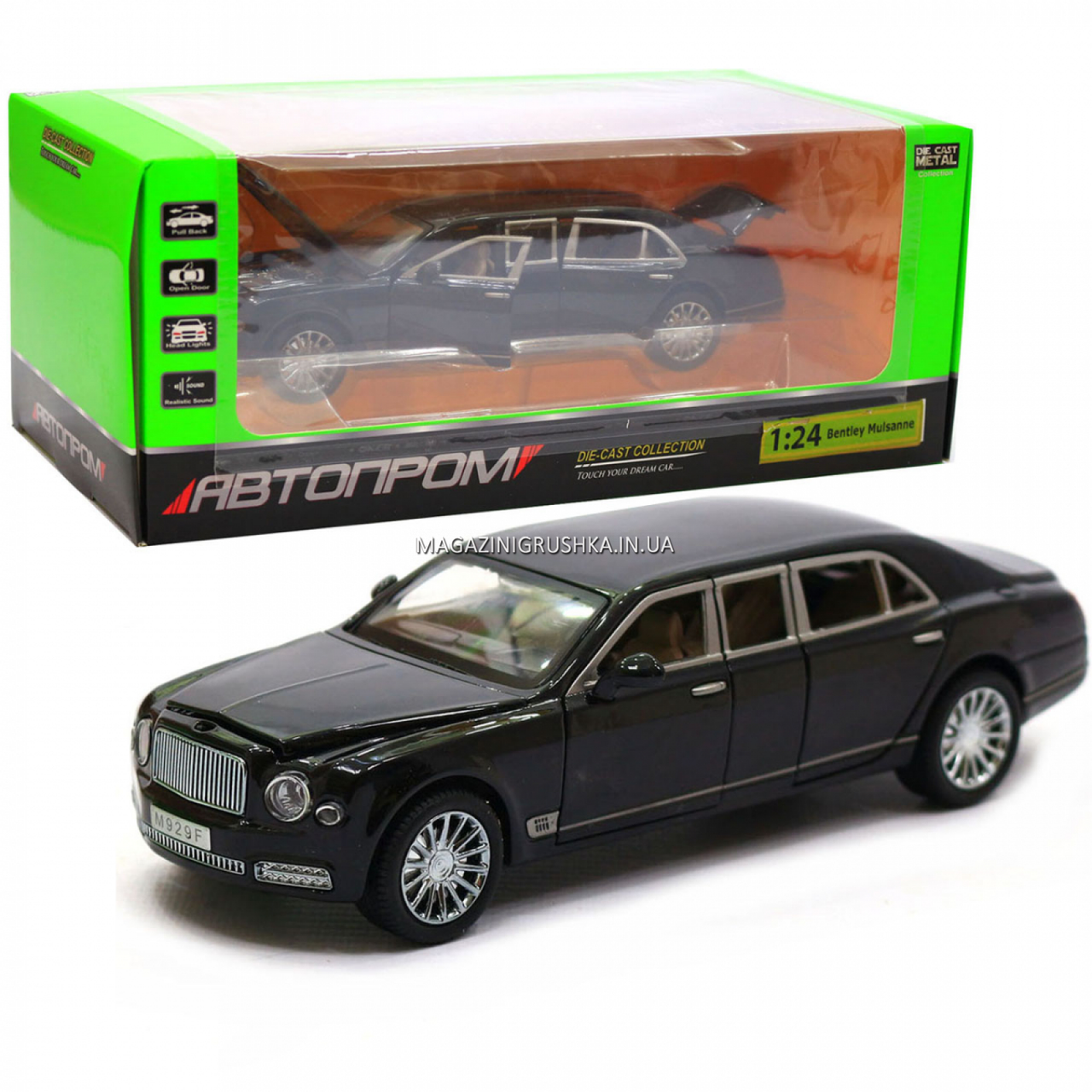 

Машинка игровая автопром «Bentley Mulsanne» (Бентли) 20х7х6 см, Черный (7694)