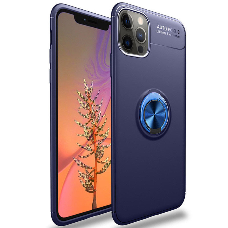 

TPU чехол Deen ColorRing под магнитный держатель (opp) для Apple iPhone 12 Pro Max (6.7"), Синий / синий