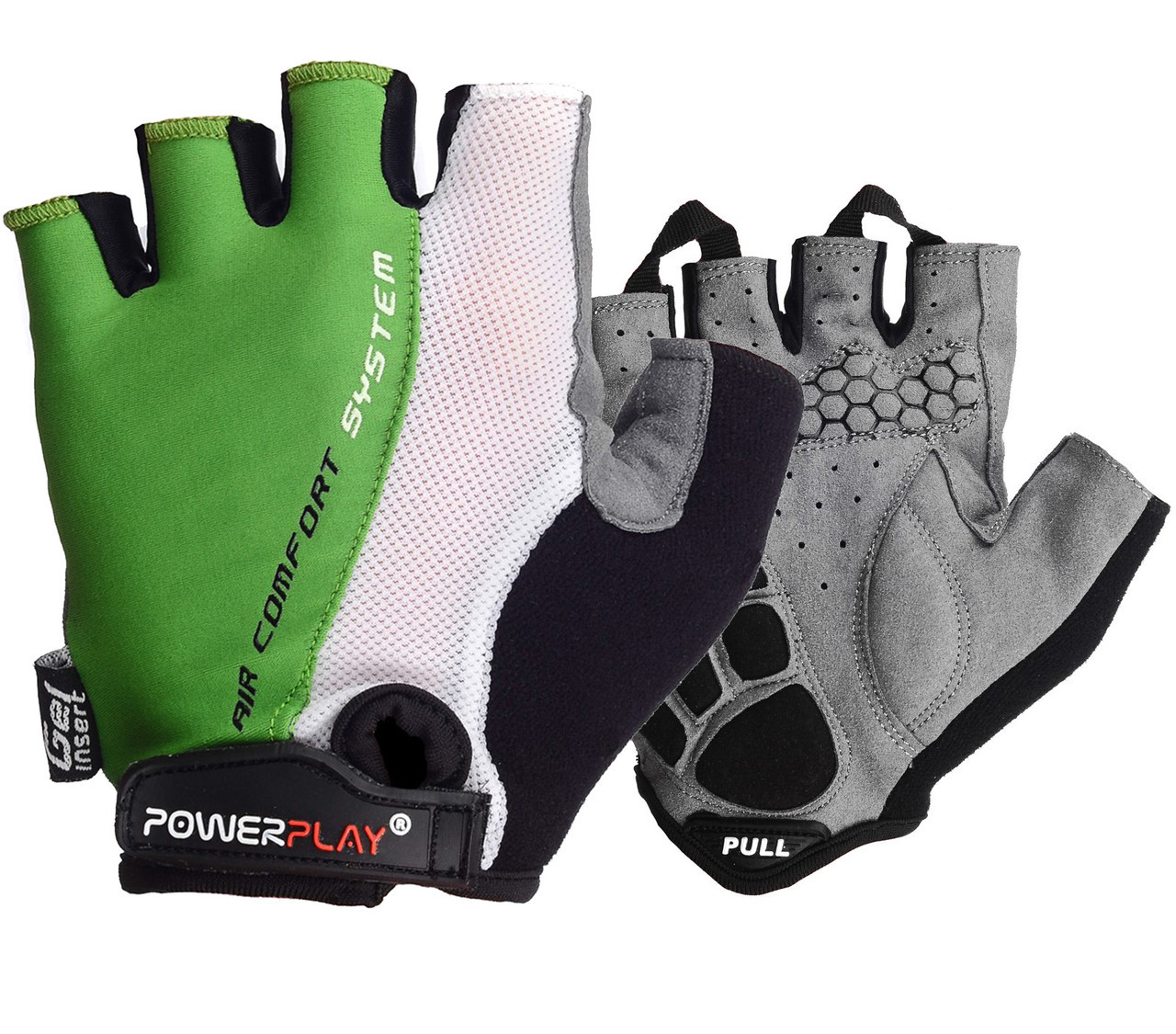 

Велорукавички PowerPlay 5010 C M Біло-зелені (5010C_M_Green) [5591-HBR], White-green