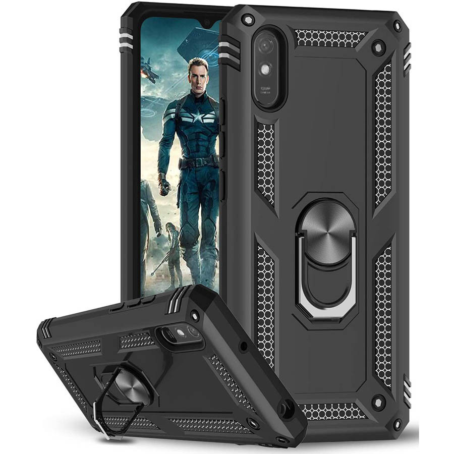 

Ударопрочный чехол Serge Ring for Magnet для Xiaomi Redmi 9A, Черный