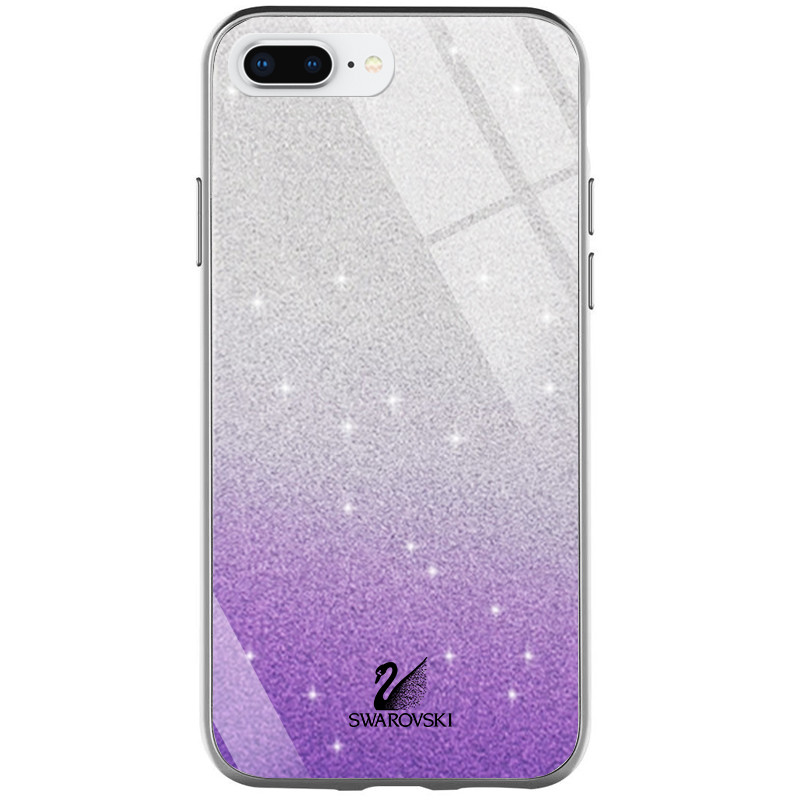 

TPU+Glass чехол Swarovski для Apple iPhone 7 plus / 8 plus (5.5"), Фиолетовый