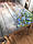 Раскладной обеденный кухонный комплект стол и стулья с 3D рисунком "Голубые цветочки" ДСП стекло 70*110 3д, фото 2