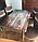Раскладной обеденный кухонный комплект стол и стулья с 3D рисунком "Голубые цветочки" ДСП стекло 70*110 3д, фото 4