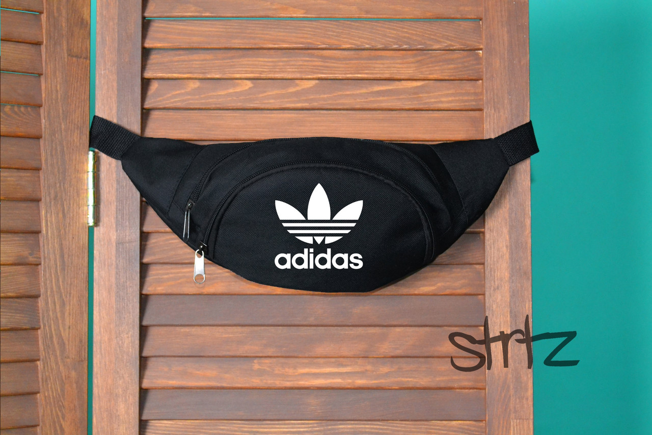 

Поясная сумка бананка сумка на пояс черная качественная Adidas Originals, Черный
