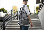 Сірий чоловічий рюкзак STUFFBOX GRAY спортивний WLKR молодіжний, фото 7