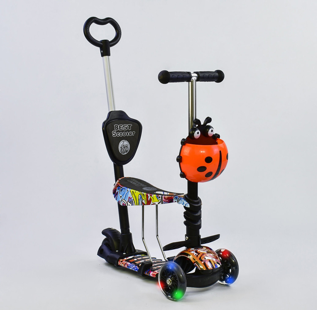 

Самокат 5в1 Best Scooter, АБСТРАКЦИЯ, PU колеса, ПОДСВЕТКА КОЛЕС, в кор. /1/