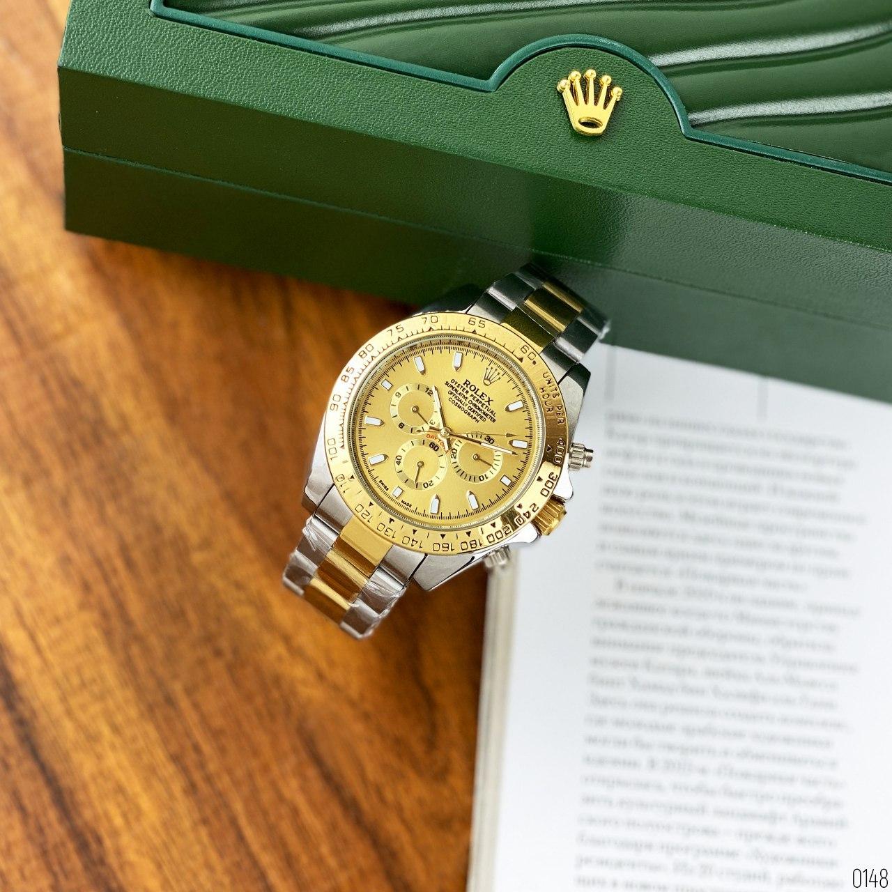 

Наручные часы с золотым циферблатом Rolex Daytona Automatic Silver-Gold