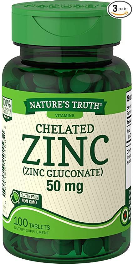 

Цинк глюконат Chelated Zinc Zinc Gluconate 50 mg 100 tablets