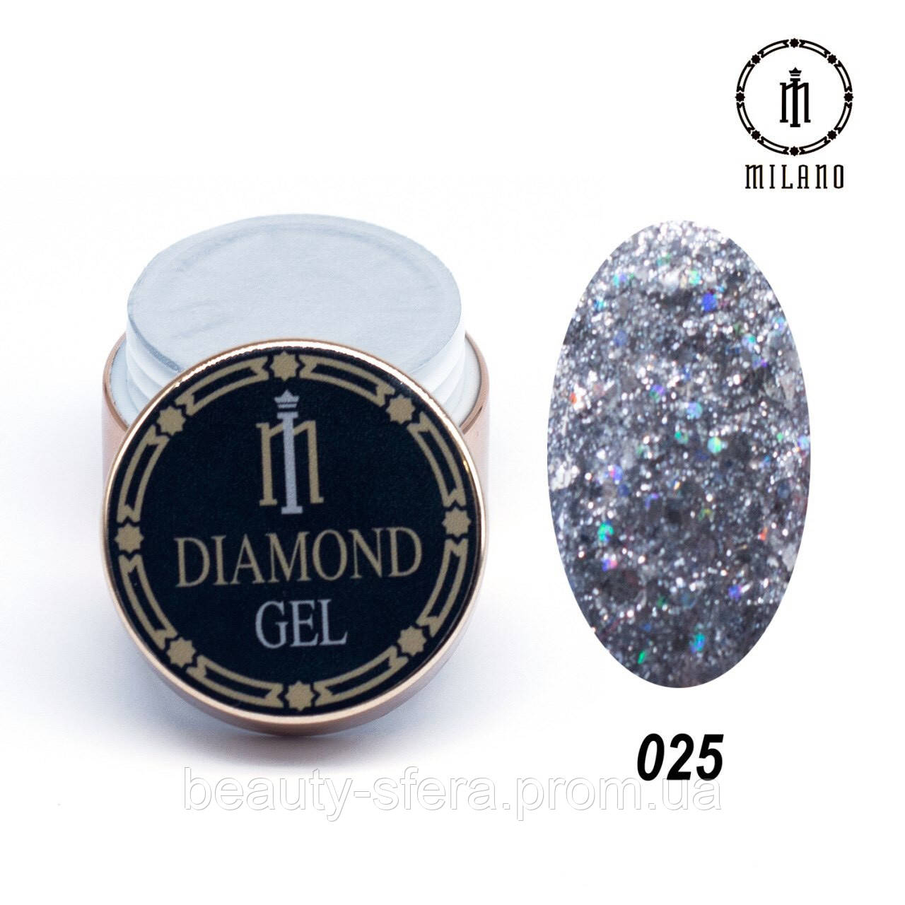 

Глиттерный гель Diamond Gel Milano 8 г №25