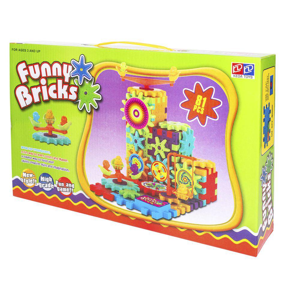 

Детский конструктор Funny Bricks, (81 деталей), Разные цвета