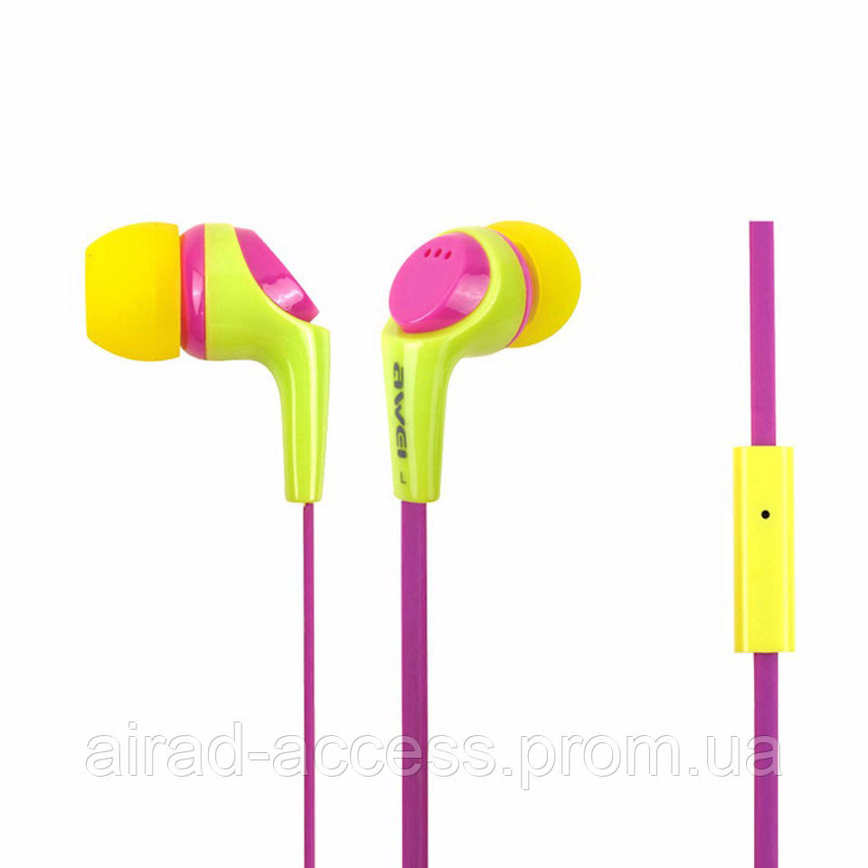 

Наушники Awei ESQ6i Yellow+Rose, Розовый