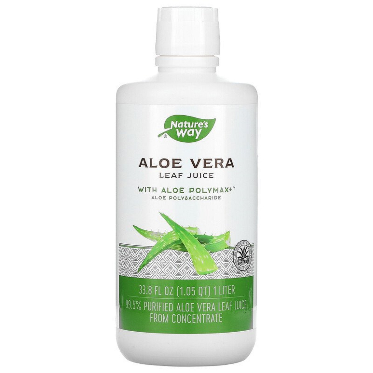 

Алоэ вера органический сок, Aloe Vera, Leaf Juice, Nature's Way, 1000 мл