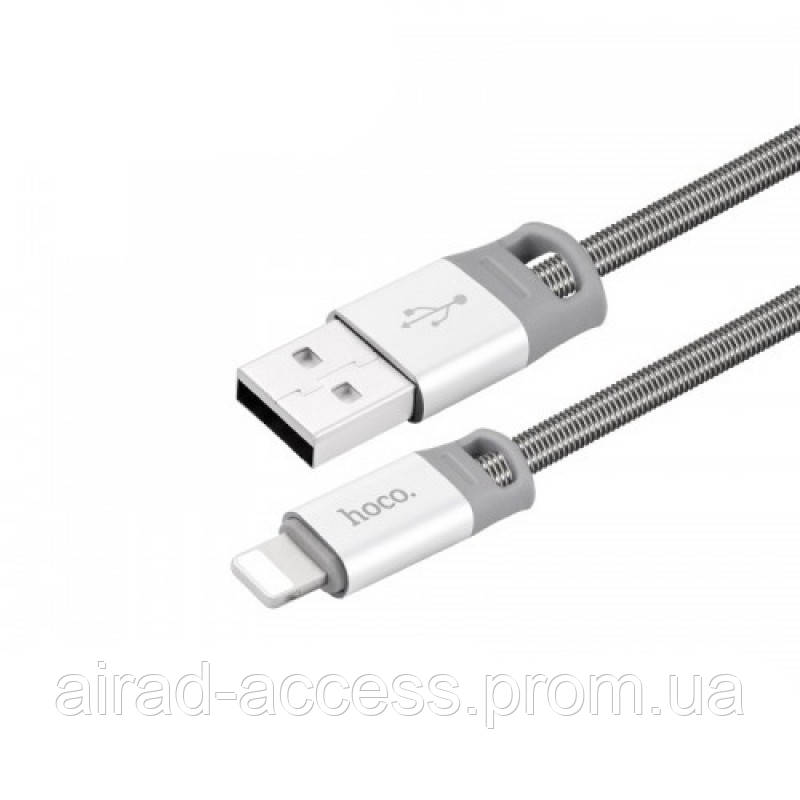 

Кабель Hoco U27 Golden Sheild microUSB-USB Gray, Серый