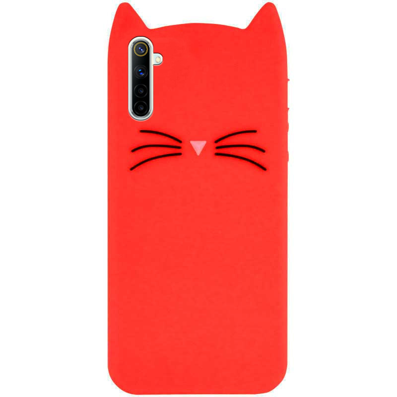 

Силиконовая накладка 3D Cat для Realme 6 Pro, Красный