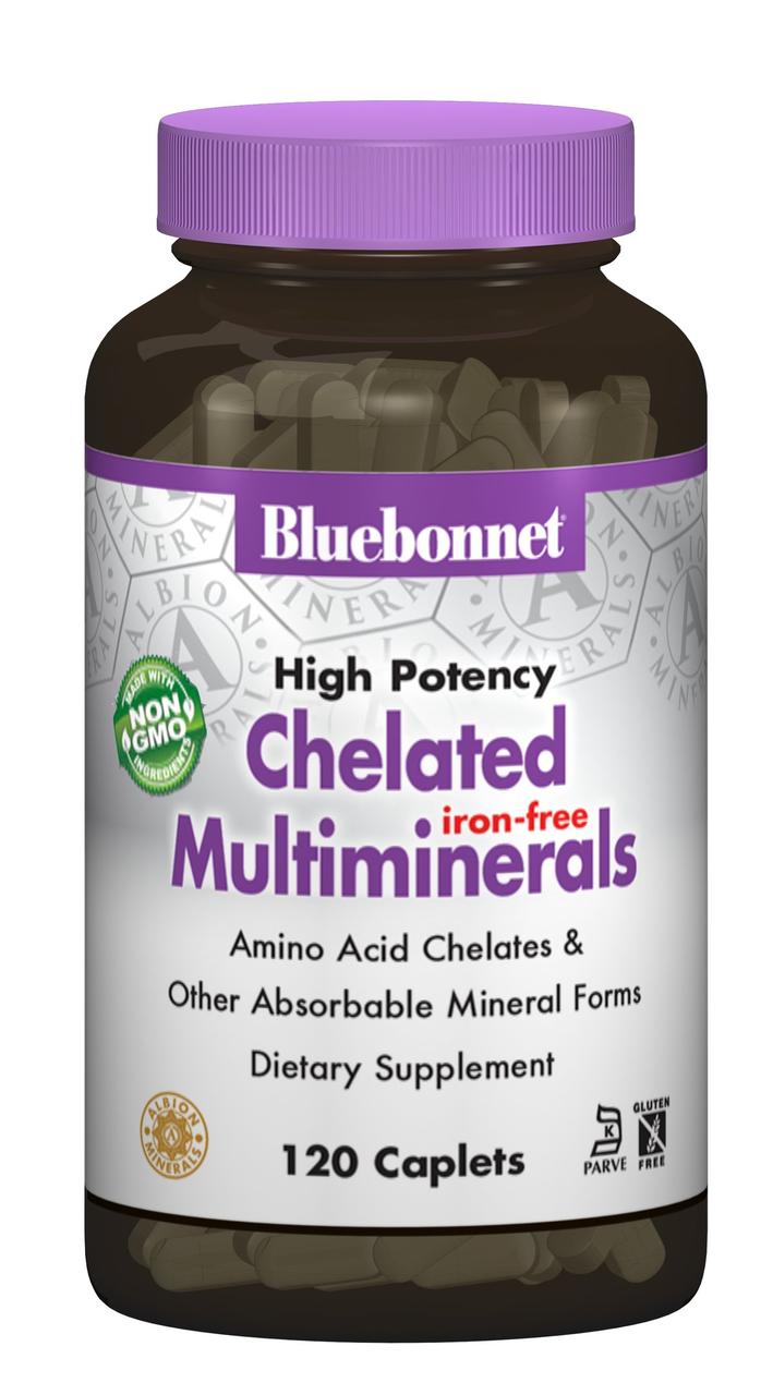 

Взаимодействующие Минералы без Железа, Albion, Bluebonnet Nutrition, 120 капсул