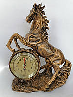 Часы настольные Конь Лошадь Статуэтка под бронзу Кварц