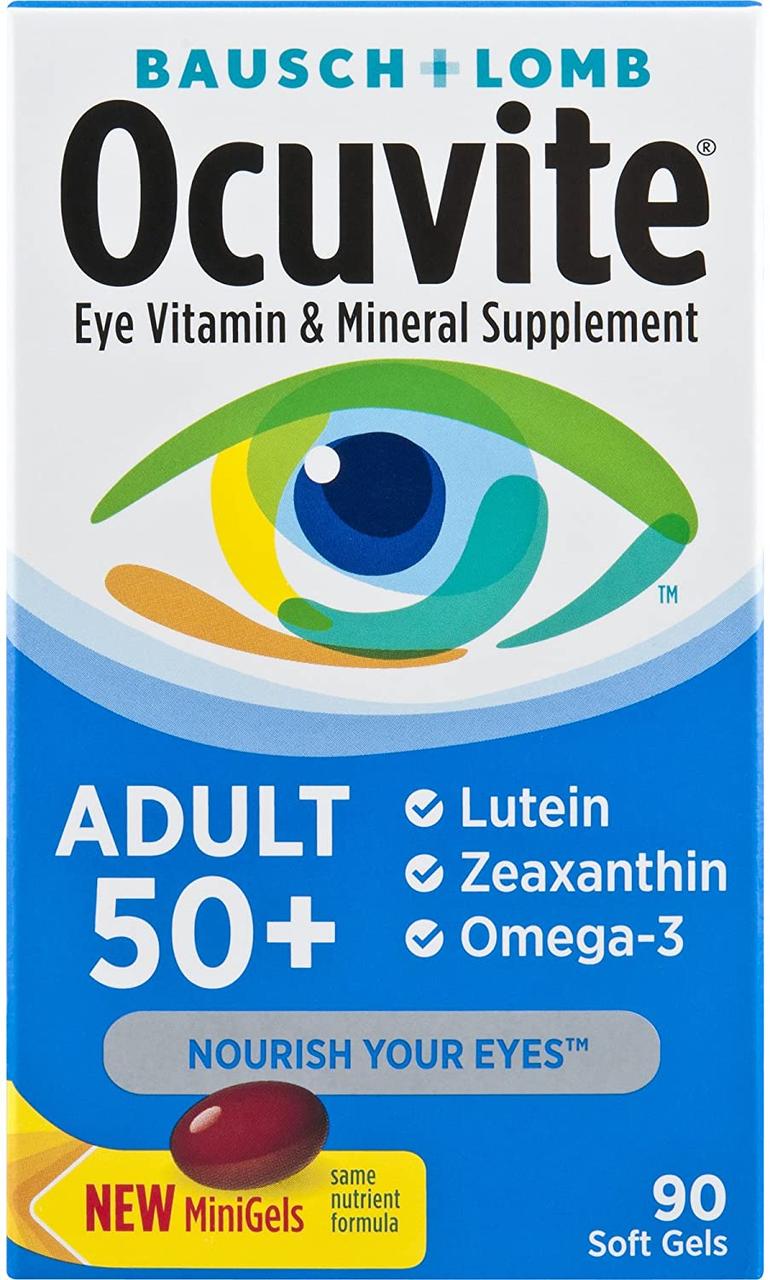 

Bausch & Lomb Ocuvite Eye Vitamin Mineral Supplement for Adult 50+ 90 гелевых капсул