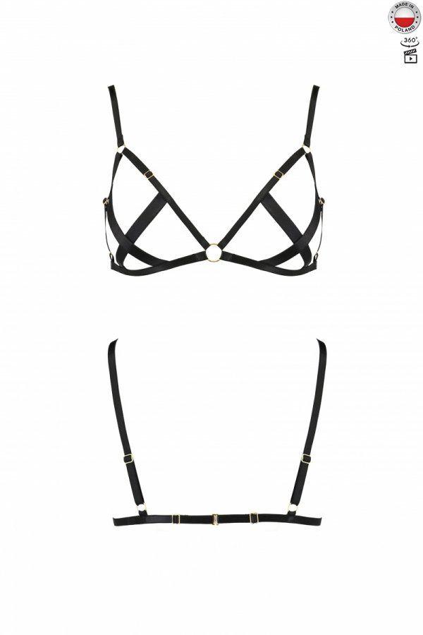 

Открытый бюстгальтер-стрепы NICKY BRA black L/XL - Passion Exclusive