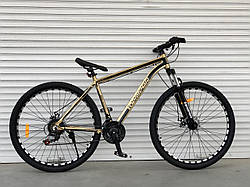 Спортивний велосипед золотий ТopRider 29" алюмінієва рама 19" ріст 170 - 185см