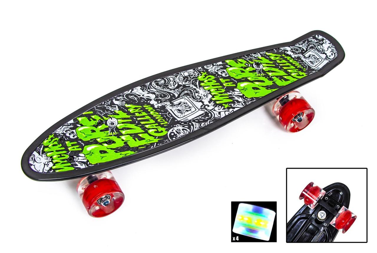 

PENNY BOARD "PURE EVIL" СВЕТЯЩИЕСЯ КОЛЕСА скейтборд для ребенка, подростка, мальчика