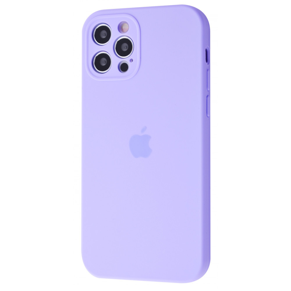 

Чехол накладка iPhone 12 Pro Silicone Case Camera Protection light purple