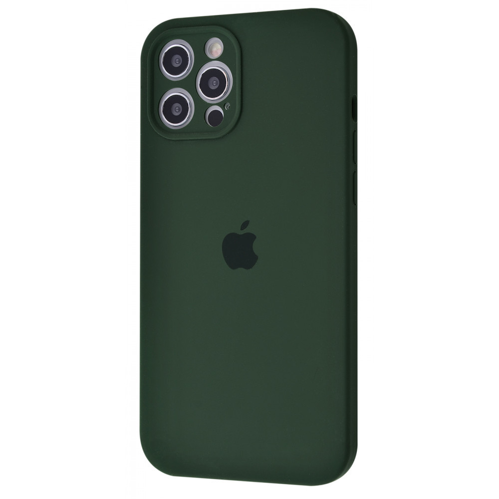 

Чехол накладка iPhone 12 Pro Max Silicone Case Camera Protection cyprus green