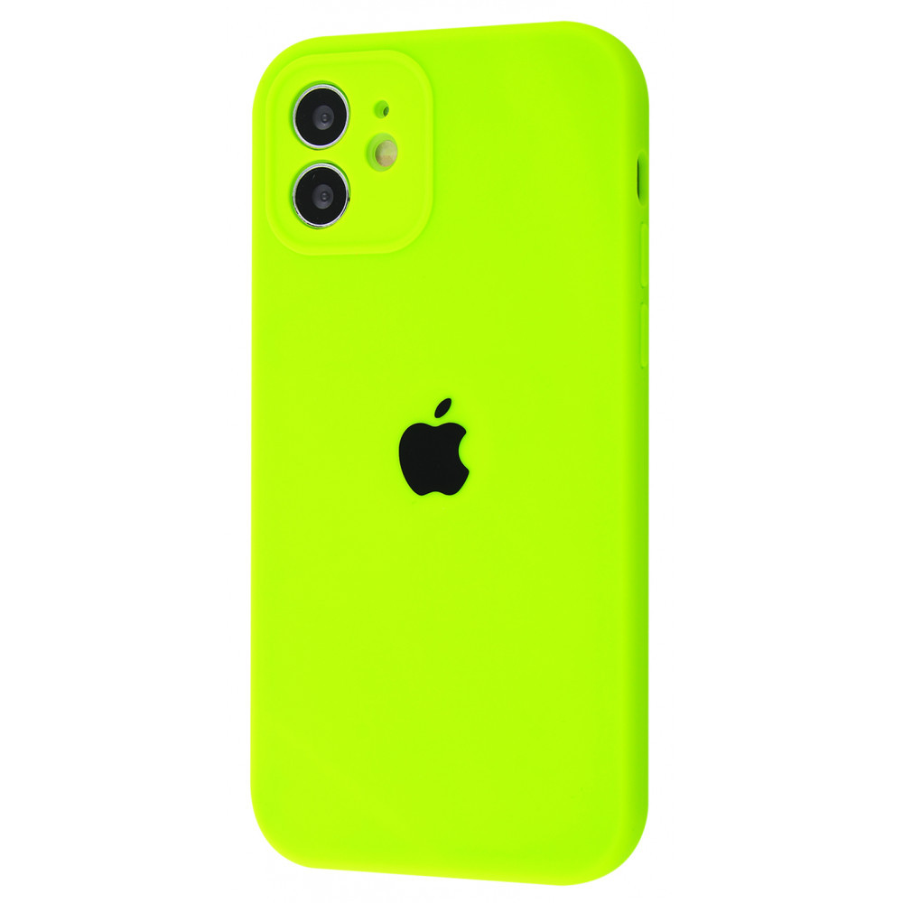 

Чехол накладка iPhone 12 Silicone Case Camera Protection lime green